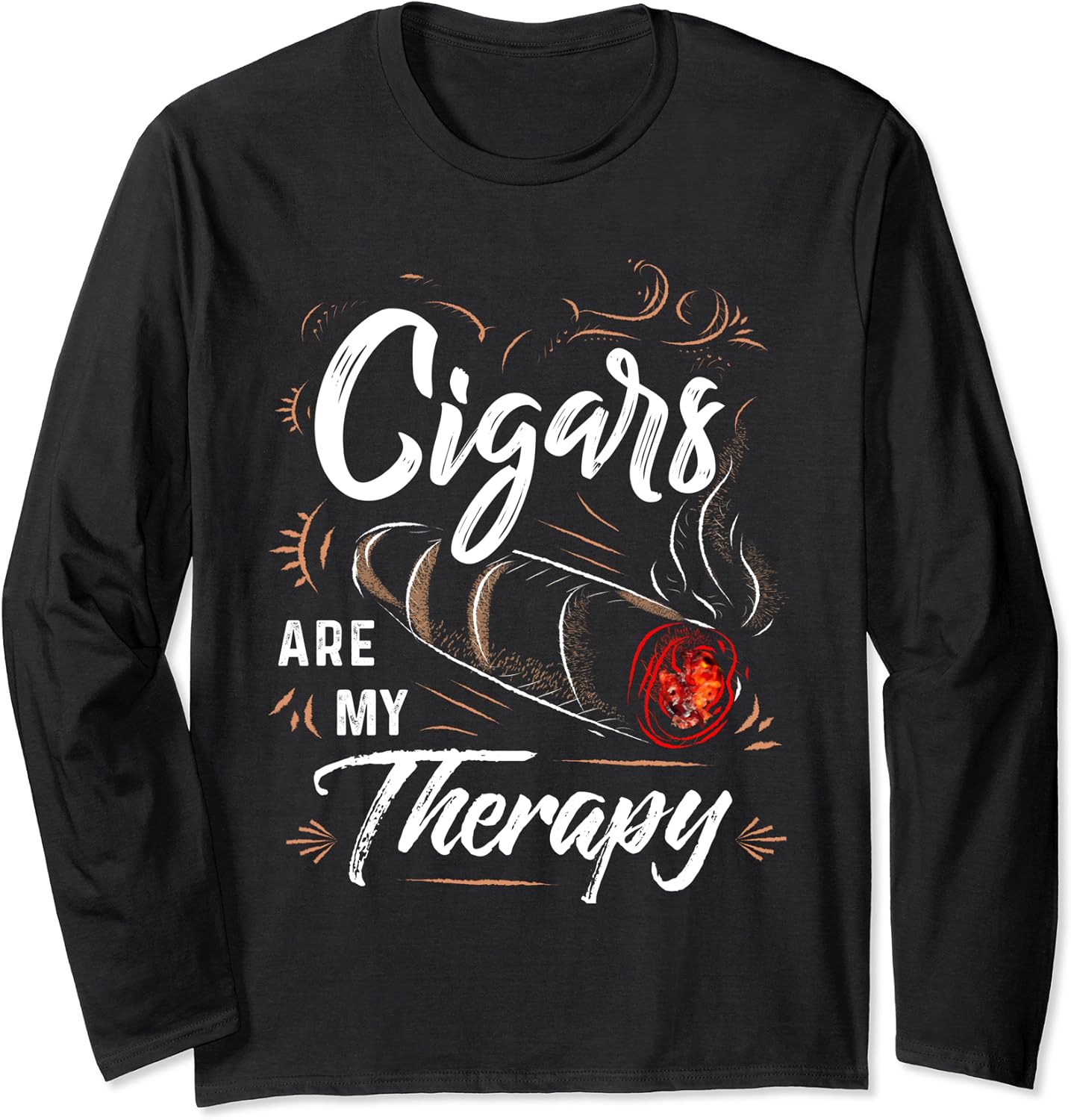 Cigars are my Therapy Shirt Cigars T Shirts for Men, Dad Long Sleeve